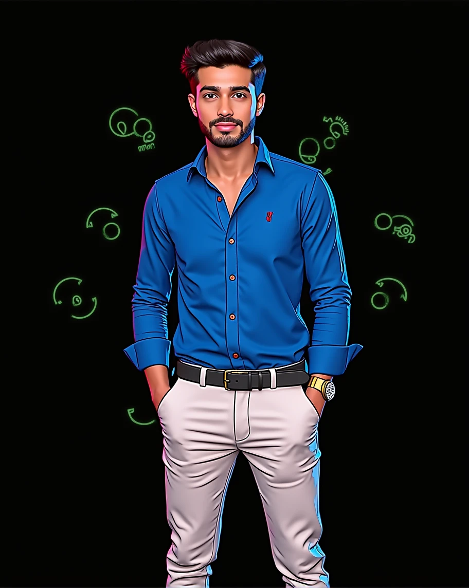 create a WhatsApp profile on glass id card on a black desk displaying WhatsApp logo and realistic profile photo of a prompt in circle and “RAJAN” is written in bold fonts under the profile photo , the WhatsApp card is glowing in green color on the edge.