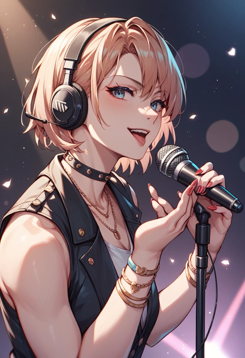 sing,microphone,anime,Masterpiece
