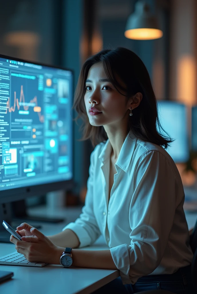 woman communicator on the internet
