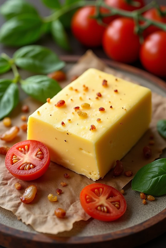 I need a logo for a product, It is a butter infused with tomato, Basil and caramelized onion in red wine 