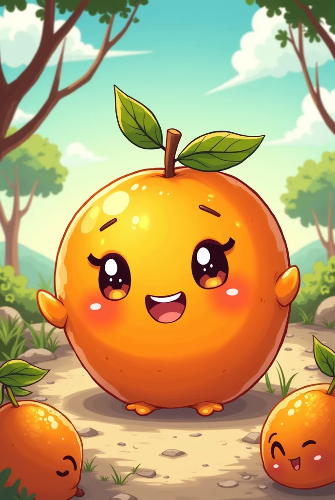 Draw a comic of a tangerine