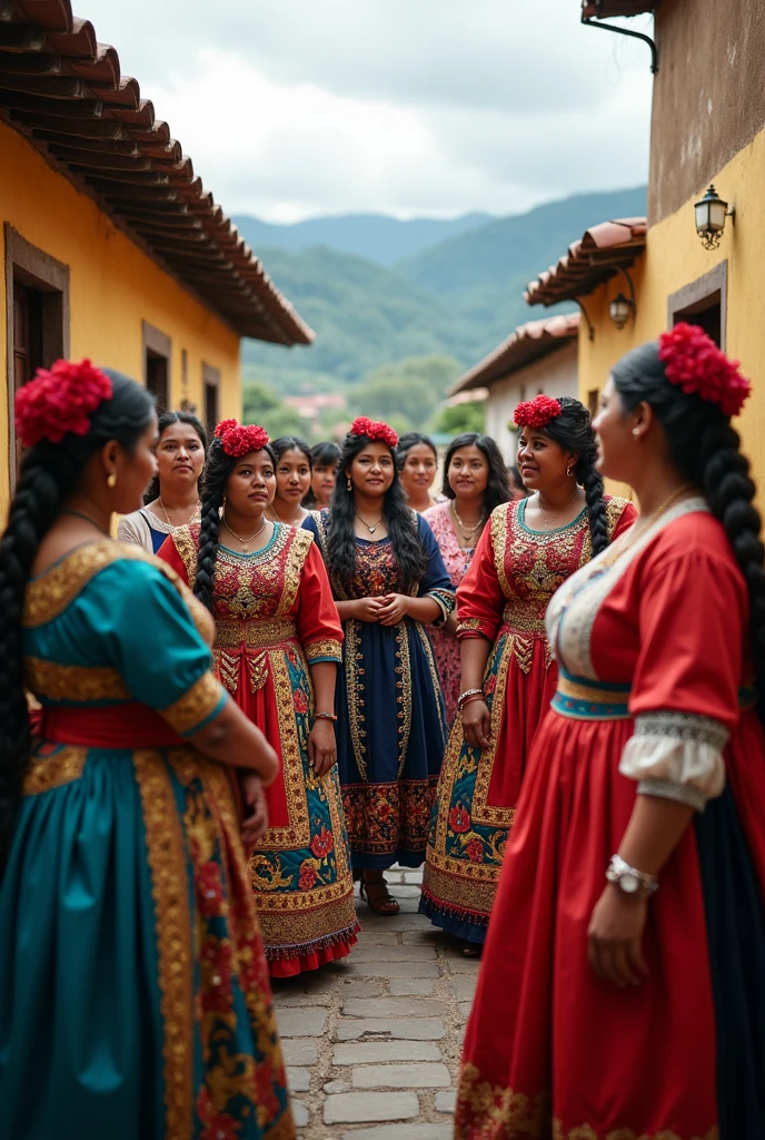 People amazed by 18th century clothing in Ecuador
