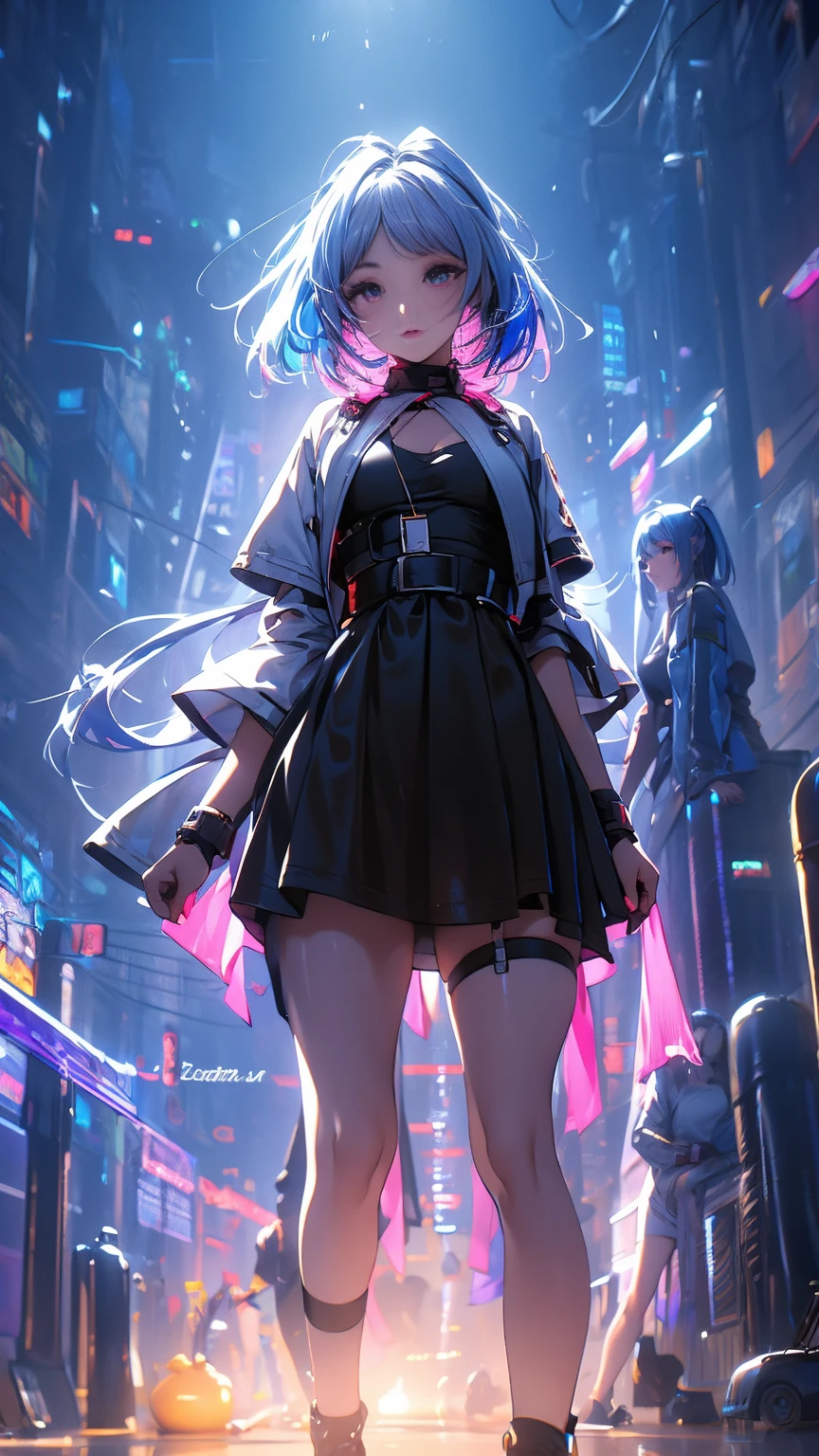 1 person, 20-year-old girl, One person, (Silver Hair), Long pointed ears、Elf、(Gradient sky blue hair tip:1.6), hair, Ridiculously long hair, Single Side Lock, Wavy Hair, Shine髪, Floating Hair, (Fantastic deep purple eyes), Delicate eyes, Aqua Eye, Very fine eye, Long upper eyelashes, ((Glowing Eyes)), compensate, Focus on the face, Highly detailed facial, Pretty face, Perfect breasts, Hot body, (Delicate skin texture:1.2), break, White extra long skirt, Fashion Clothing, necklace, Technical clothing masterpiece, on the road, Gazing at the starry sky, meteor, cyber punk, Detailed Background, The perfect layered cut, clean focus, (magazine:1.3), (Cover Style:1.3), Octane Rendering, Tyndall effect, Real, Dark studio, Side light, 2-color illumination, realism, Chiaroscuro, (Shine光), Shine, Ray Tracing, Cinema Lighting, Futurism, Motion Blur, Atmospheric perspective, Depth of written boundary, Bokeh, Highest quality, 超High resolution, Super Detail, masterpiece, High resolution, Accurate, retina, Anatomically correct
