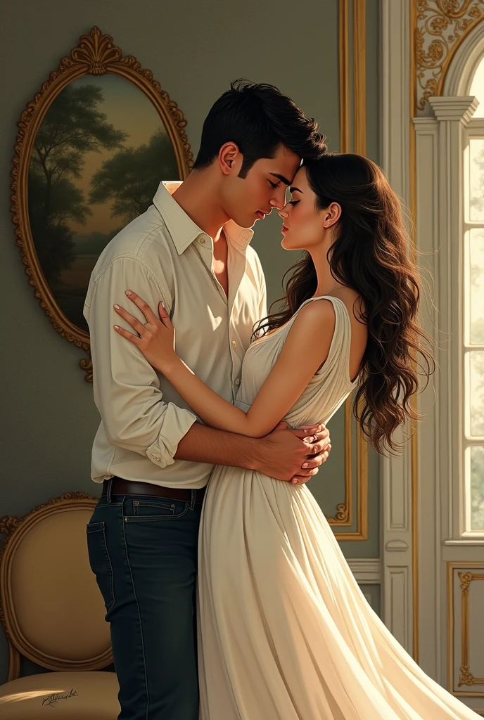 Sensual couple and lovers dating and dancing country country