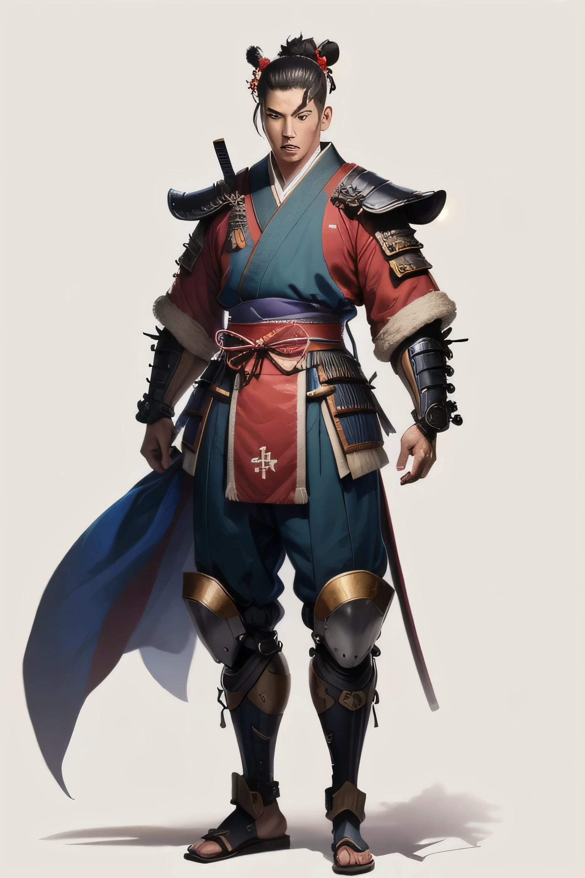 Make a samurai that looks like a future robot type full body remove the white background