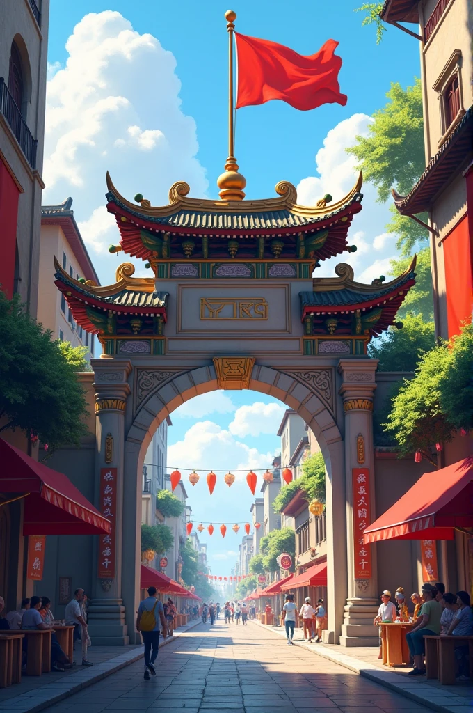 Tilisan gate rt 02 tw 03 red and white flag
