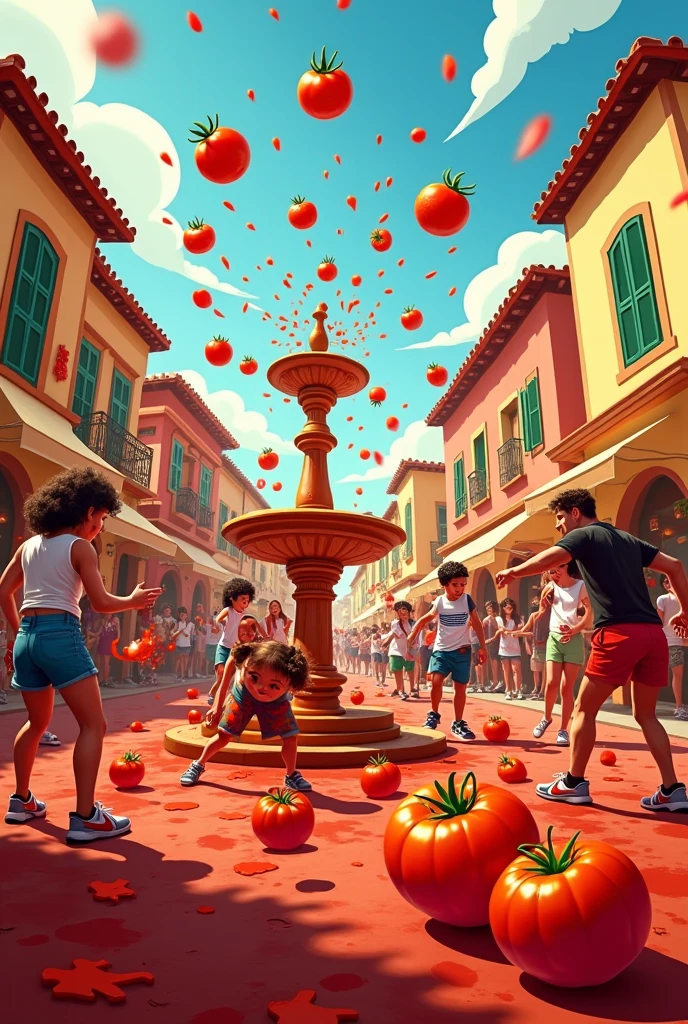 La tomatina cartoon