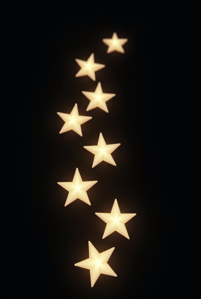 create 5 stars slightly curved downwards