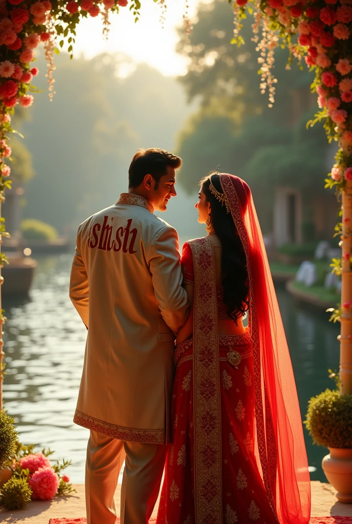 Salman khan ke pith par Ashish likha hua hai wedding with Aishwarya Rai bachhan in an resort in the river bank