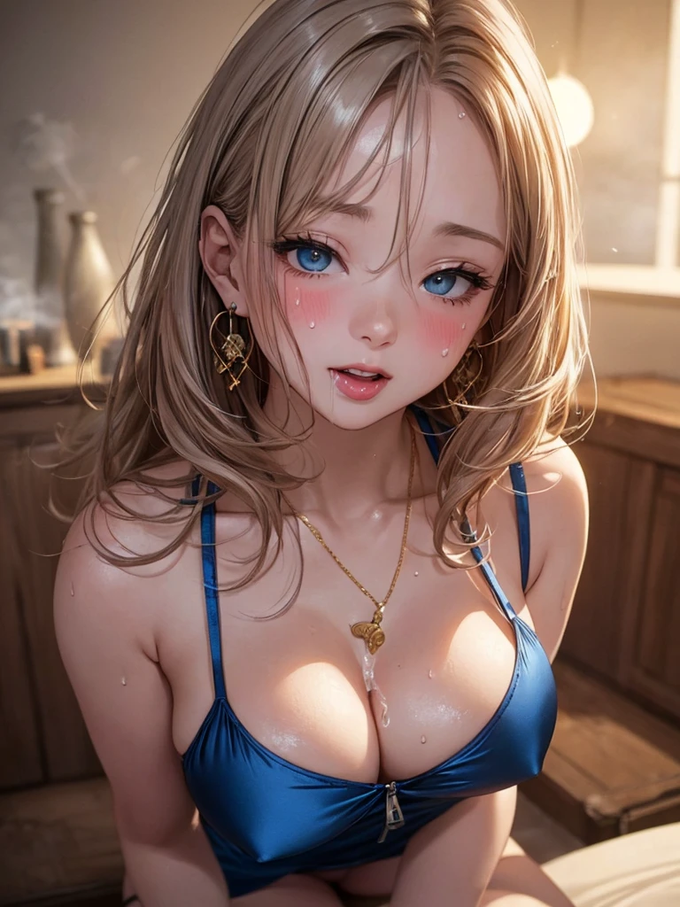 nsfw:0.5, (((HHH))), a precious special bitch hentai porn scene, Express all her emphasized feelings through her facial expressions and posing, 
ultra masterpiece, ultra high quality, spectacle scale, photorealistic:1.3, ultra high resolution, described in ultra fine detail down to the minutiae, high-quality textured, clearly, depth of field, good composition, good lighting, (close-up shot), from below,
sexy, sensuous, erotic, eros, horny, sexually aroused, craving:1.1, (panting), messy, loose, sticky slimy, (raw), shiny, glaring, (colorful), 
flashy high-end sensual hostess, (looking up and (enraptured:1.1 rapt:1.1 (half-open)) bedroom eyes to downward camera view)), 
wearing wrinkled ((vivid colorful (bright color (shiny satin) tempting provocative mini bodycon dress))), skindentation, Wedgie, erect nipples, 
beautiful sexy face, detailed mouth:1.1, detailed too shiny lips:1.1, large firm breasts, Delicious body, oily wet translucent skin, messy loose (updo) with side-swept bangs hair, gold simple necklace earrings, 
((blissful:1.5 ecstatic expression:1.1)), ((blush)), (((sweat))), a little particle sweat drops, (((steam))), ((sigh)), (((((ecstasy))))), ((((orgasm)))), (((ahegao))), cum on body,
executive private night bar lounge, sitting on the luxury sofa, Give me her special H service that captivates me, ecstatic attentive escort service energetically, Her sexual desire has increased, Her sexual energy has increased, Anyway she is a very intense pervert, 