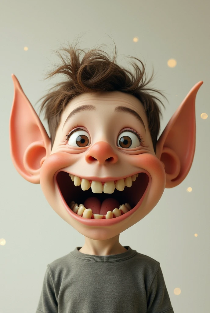 Boy with huge ears, huge teeth and huge nose