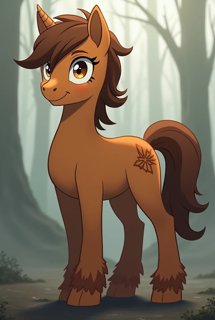 Brown humanoid naked pony