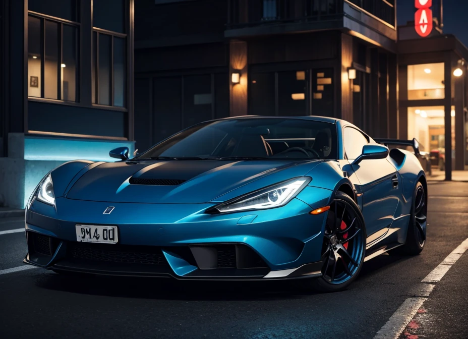 a stylish man and a beautiful stylish woman in an 80s sports car parked next to a hotel by the roadside, realistic, dramatic lighting, photorealistic, hyperdetailed, 8k, (best quality,4k,8k,highres,masterpiece:1.2),ultra-detailed,(realistic,photorealistic,photo-realistic:1.37),HDR,UHM,studio lighting,ultra-fine painting,sharp focus,physically-based rendering,extreme detail description,professional,vivid colors,bokeh,concept art