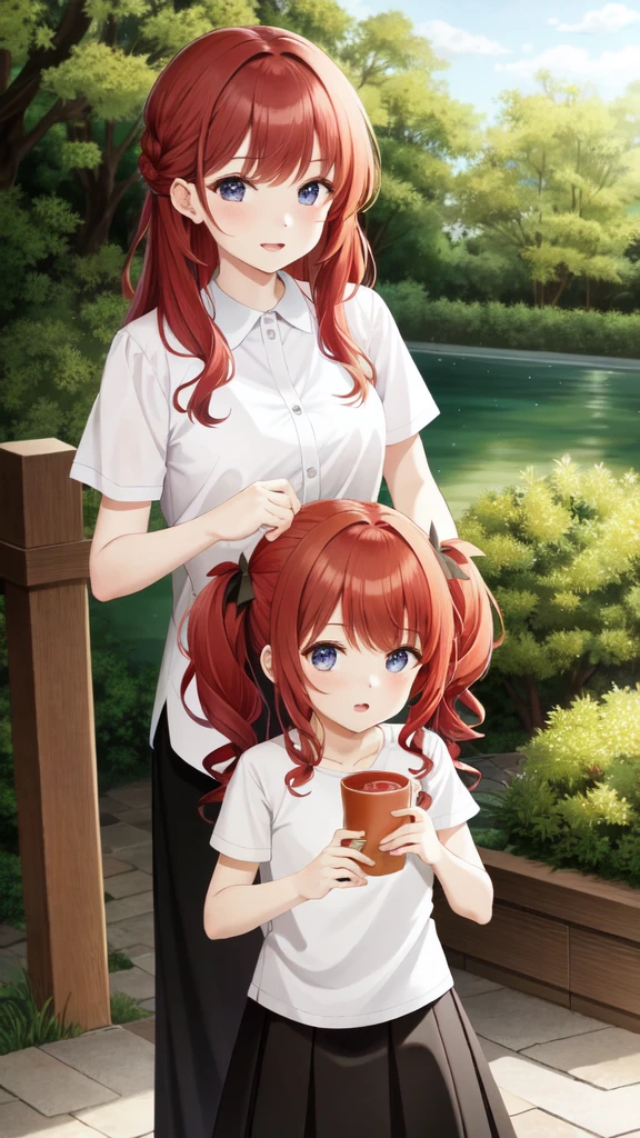 Father and red-haired daughter