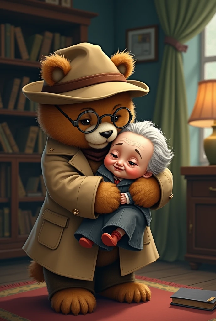mini P.It is.k.k.with an elderly lady in his arms