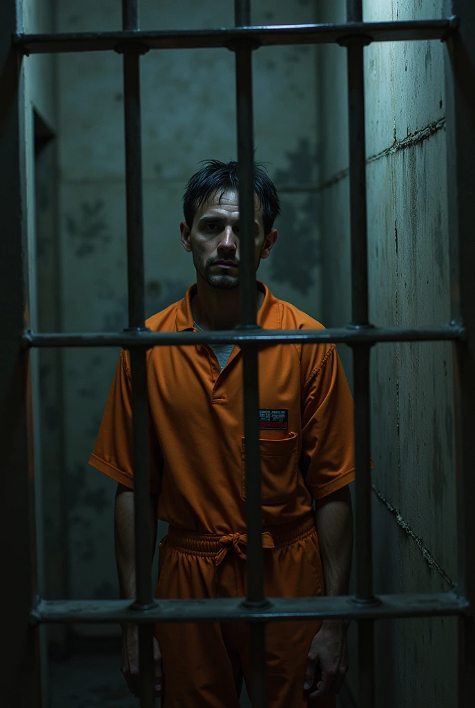 Give me a photo of a prisoner behind bars
