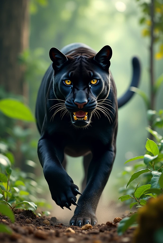 Black panther jugando ala pley