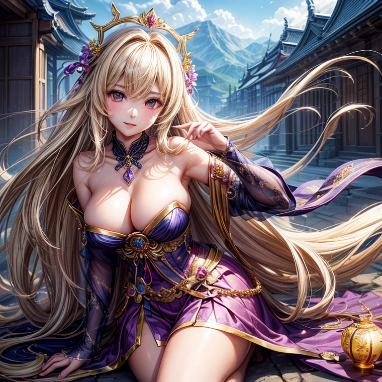 Gorgeous衣装を着たアニメのgoddessのポートレート,((masterpiece, Highest quality, Very detailedCG, unity 8k wallpaper )),Official Art,Very detailed,(Fractal Art:1.3),colorful,Most detailed,装飾的なGorgeousドレスを着た女性, Flowers in hair, CG society hot topic, Fantasy art, ((Beautiful Fantasy Empress)),アニメのgoddess, 8K high quality, detailed art, 美しく優雅なQueen, Beautiful Celestial Magician, Very luxurious,gem, nice, wonderful, Gorgeous, noble, Noble, arrogant,(((goddess))), Queen,(((古代の衣装を着たgoddess))),Glowing Skin,Provocative face,Perfect Face,ヨーロッパ風のgoddess,Blonde,Beautiful breasts,Temple Background,High resolution decoration,Gorgeous装飾を身に着けている,embroidery