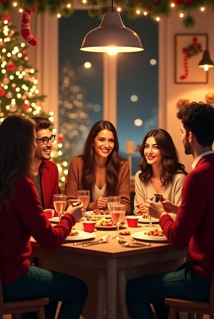 Christmas party, realistic and simple image
