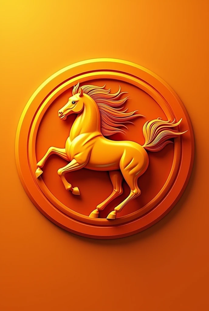 Create a shield for a team, must be circular, The orange color should predominate. A horse has to come out and say "orange house" in the logo. More lively and that "orange house" This inside the circle. I like it but it should be like the previous one but the lyrics should say, orange house.