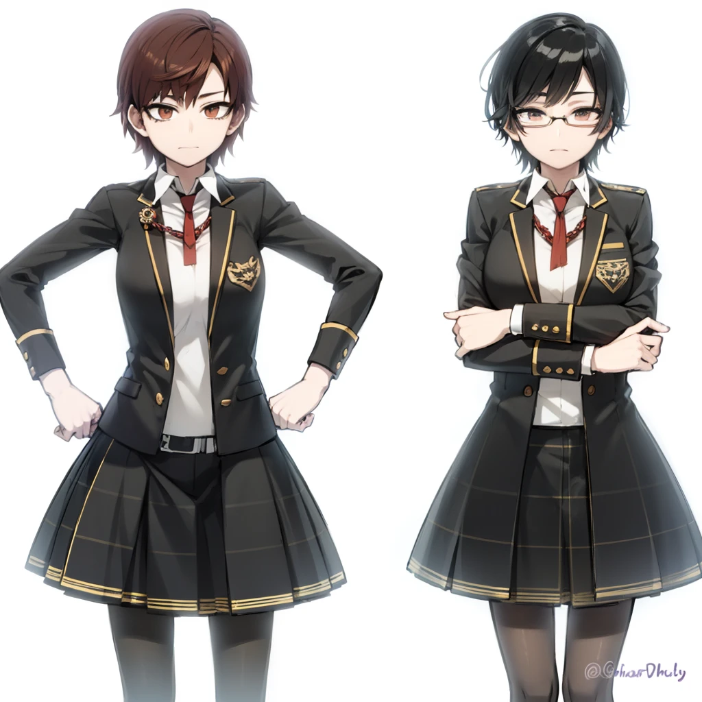 twins with short black hair and glasses