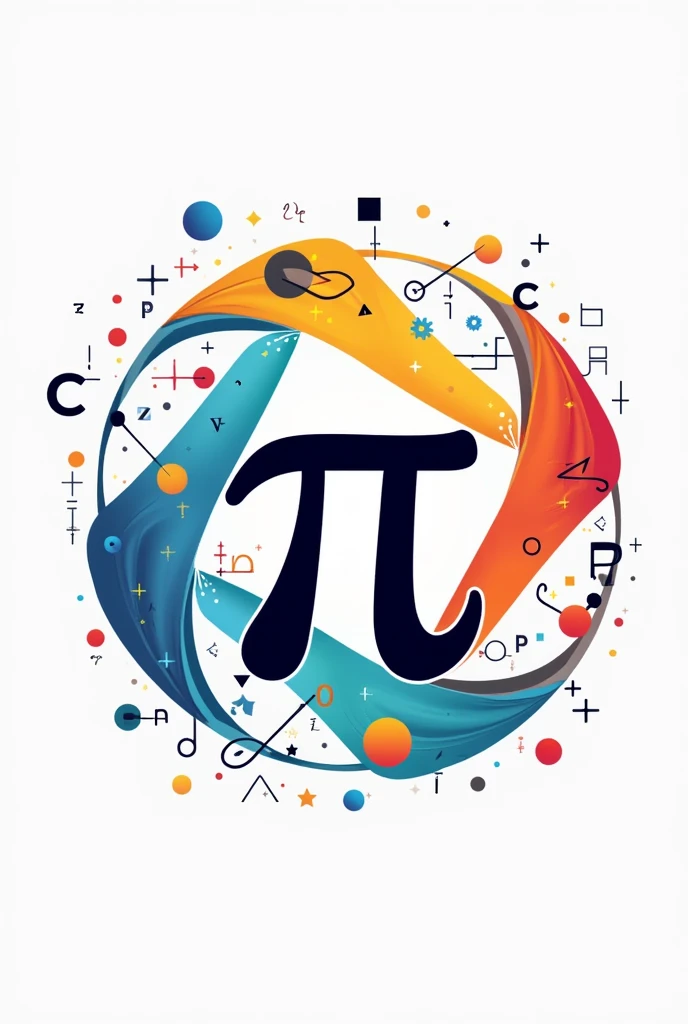 Logo for math contest add more things related to all branches of mathematics simplify it. a bit, The elements are fine but they are not appreciated. Use PI more. Make it 2D plus 2D.