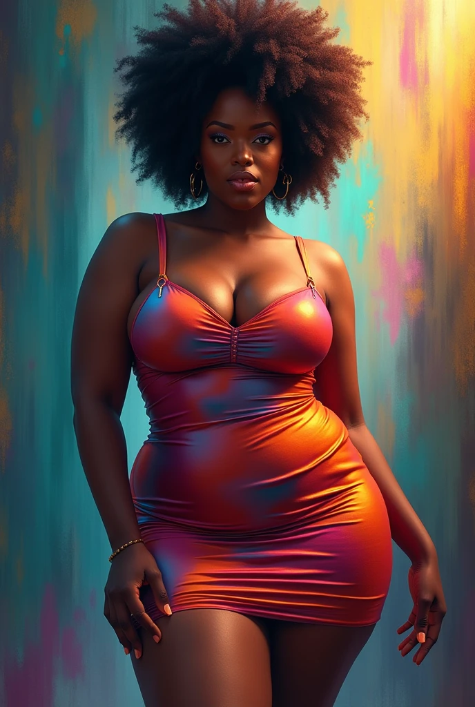 (irreverent, is a black African-American woman, sculptural and sensual, with very dark skin . She has a heart shaped face, a Nubian nose, and black braided urban hair. Its large, hooded, golden-orange heterochromatic eyes display crescent moon pupils and are highlighted by glasses., and she is wearing a black halter slit dress that shows off her voluptuous, perfect oval physique and wide hips. Your toned abs contribute to your perfect body, while her naughty and cool girl charm is showcased in an elegant , drink in hand during a fireworks celebration,)), ((whole body, cel-shaded at a fast pace , pin up digital splash-art no style, guilty equipment, prayer,comoxen, homare_it works, Edayan . incredibly aesthetic, and incredible quality. motion lines, movement details, Impact Framework, incredibly clear nonsense, Incredibly sharp gradients, deep highlights, Cool tones, rich atmospheric shading, sensual shadow, dynamic angle, dynamic pose, third party rule, Dynamic perspective, Dynamic line of action, dynamic scenario, atmospheric lighting, Truly exceptional exciting fun with raw sensuality, and hyper-femininity))