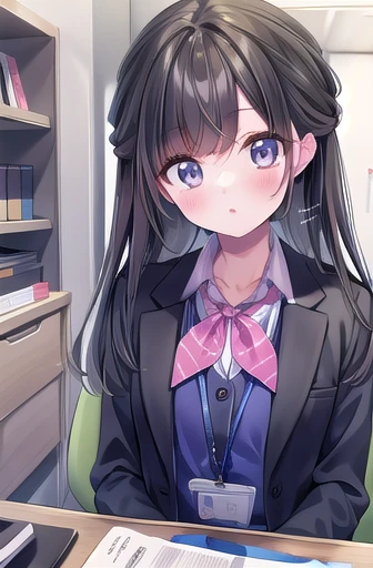 (masterpiece:1.2),Highest quality,Pixiv,Shino&#39;s Egg、
one person&#39;s,cup,alone,Brown Hair,Long Hair,chest,View your viewers,Brown eyes,大きいchest、Completely naked、Nipples、
office,
