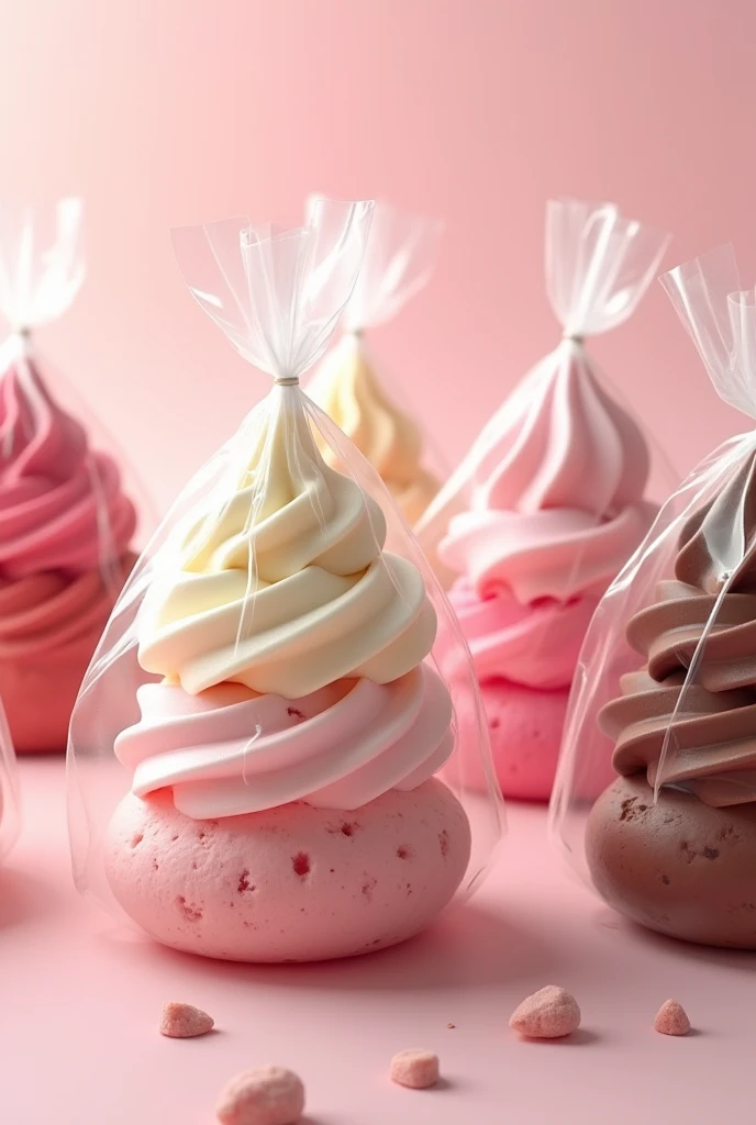 Ice cream in plastic bags