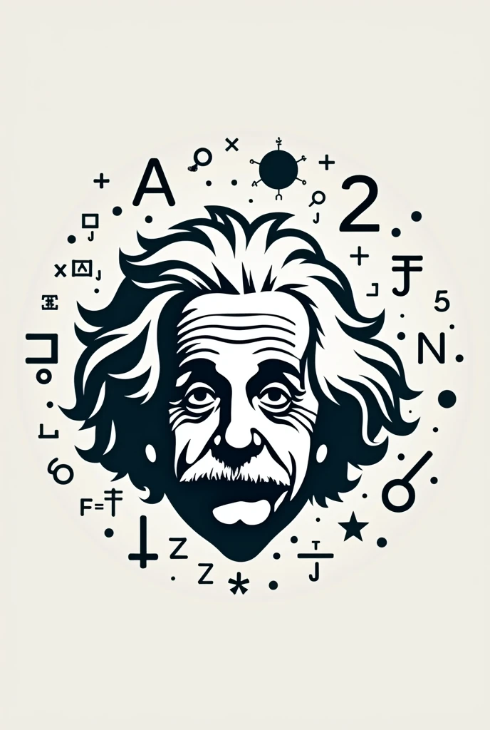 Logo for math contest add more things related to all branches of mathematics simplify it. a bit, The elements are fine but they are not appreciated. Make it 2D plus 2D and a flat background. Use Albert Einstein.
