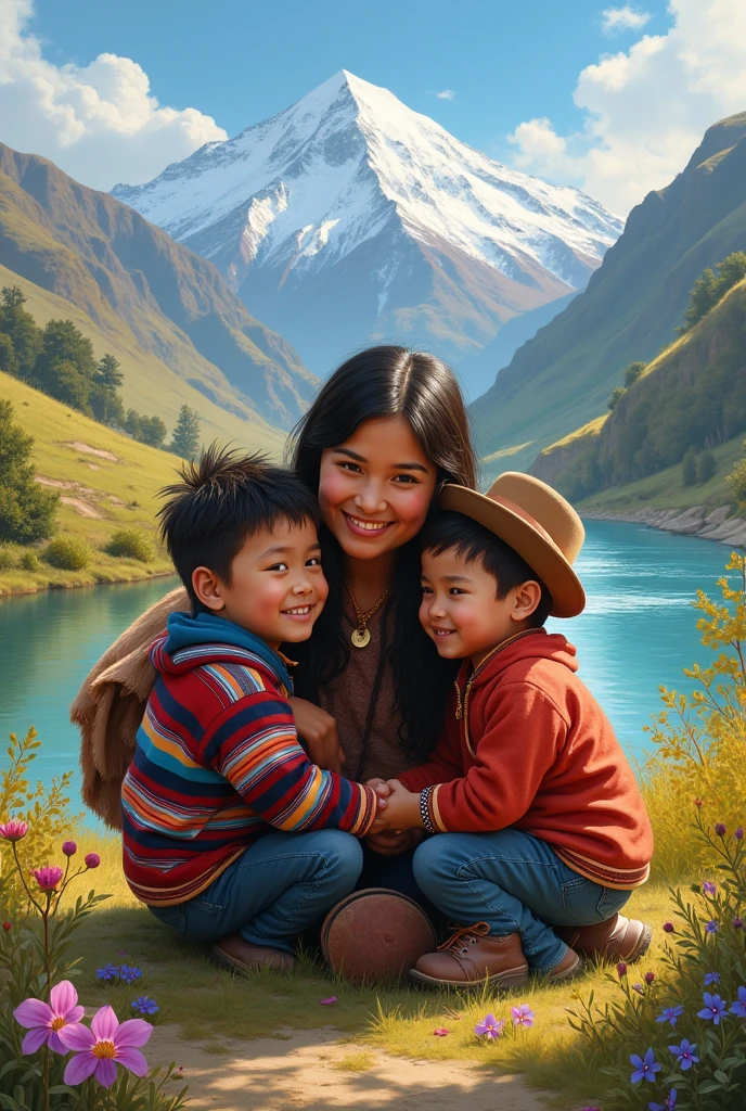 Andean brothers as  with their mother