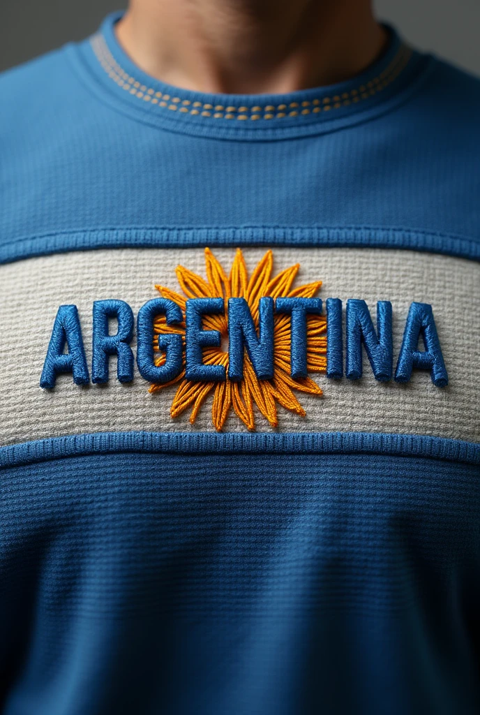 ARGENTINA logo embroidered style in realistic hd fabric