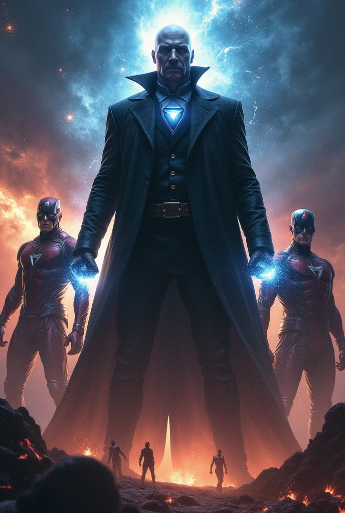 Create an image like the cover of the last avengers movie, just instead of thanos in the picture ,put doctor destiny