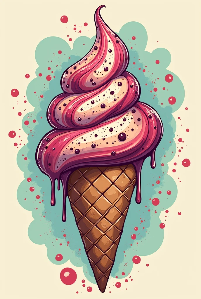 Decorated ice cream logo for stores