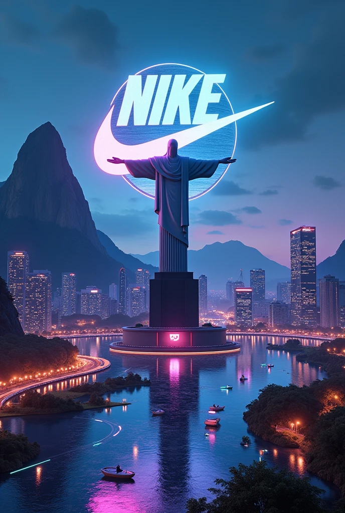 Create 5 Nike Backgrounds with Futuristic Rio de Janeiro Theme, corcovado, Jockey Lagoon Nike Logo Featured
