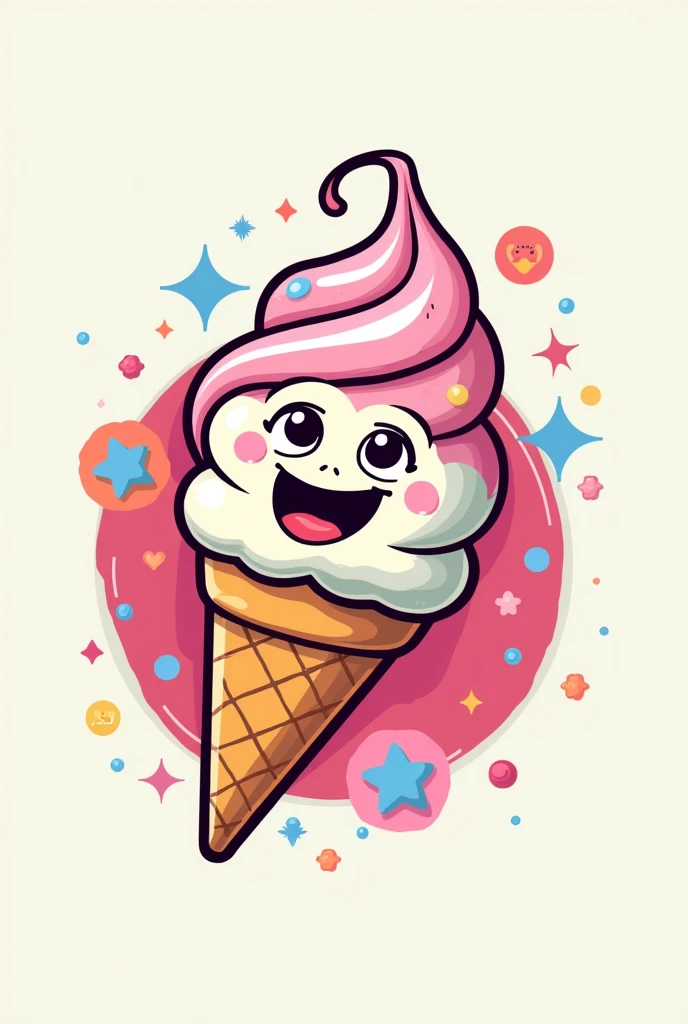 Decorated ice cream logo for sales