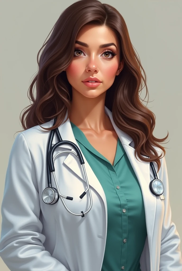 Can you make me a doctor?, that is brown hair, Brown eyes , bushy eyebrows, makeup on the cheeks and pink skin in real life And that she is called shareth that she is full-bodied