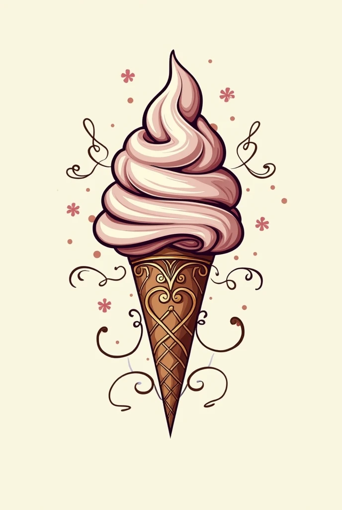 Decorated ice cream logo for sales