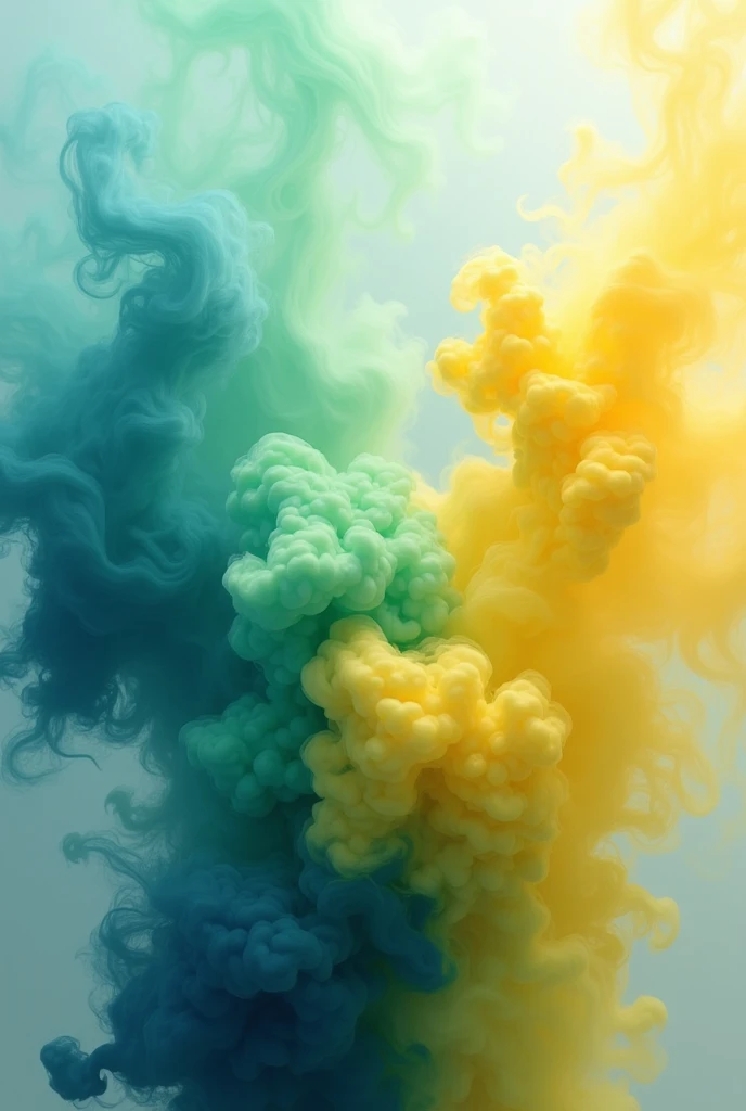 Navy blue, Apple green and yellow in smoke effect 

