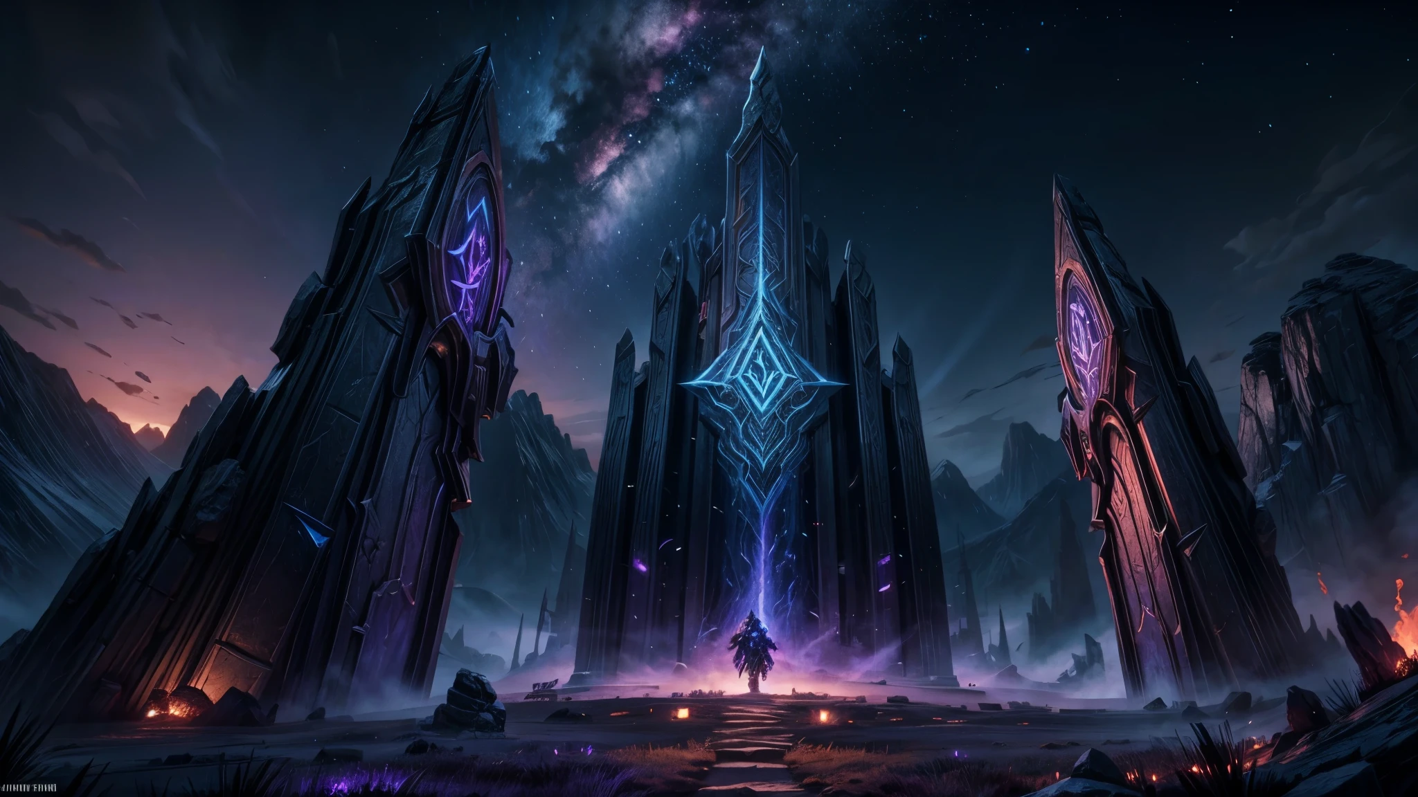 Prompt 3: The Final Stand (World of Warcraft Style)
Description: On a high mountain peak under a twilight sky, WoW-style heroes stand united, their silhouettes defined by a glowing, ethereal light. The characters wear oversized, iconic armor and wield massive, glowing weapons. The mountain peak is infused with ancient, magical energy, with runes and mystical symbols glowing from the ground. The scene is heroic and majestic, evoking the legendary feel of WoW's epic battles and characters. The background includes a twilight sky filled with stars, representing their undying resilience.
Style: World of Warcraft, heroic, stylized, vibrant, mystical, exaggerated proportions.