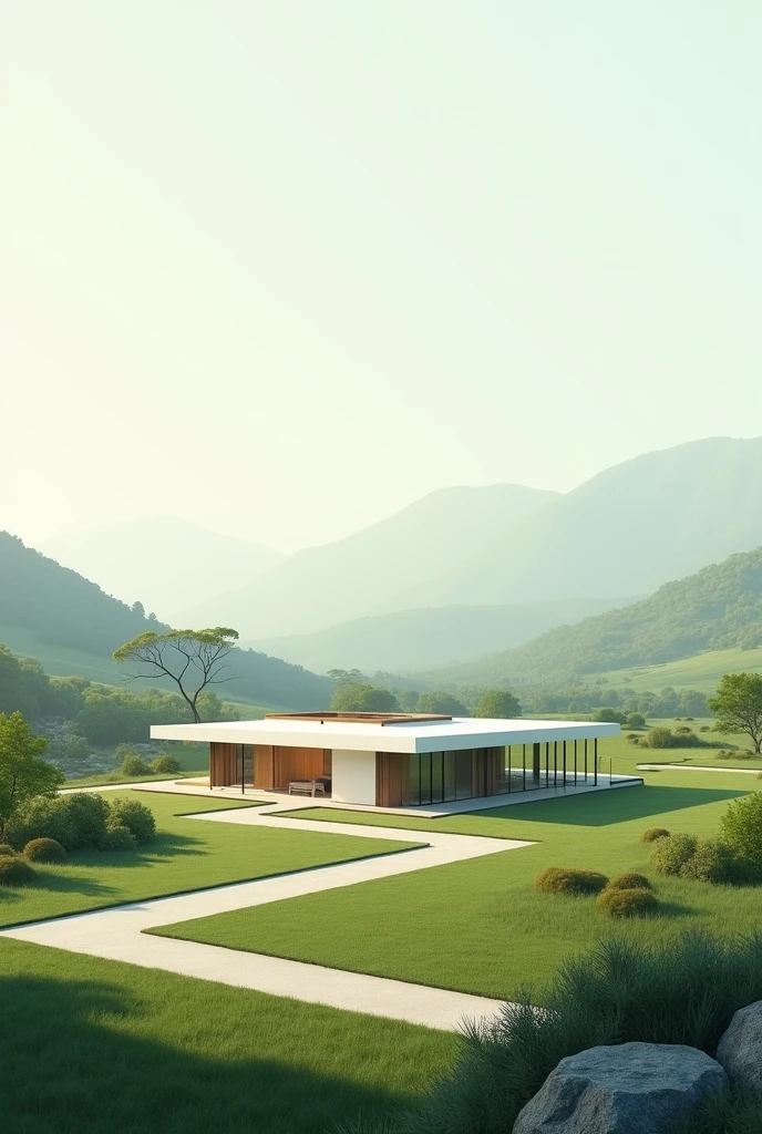 A house with spaces all around