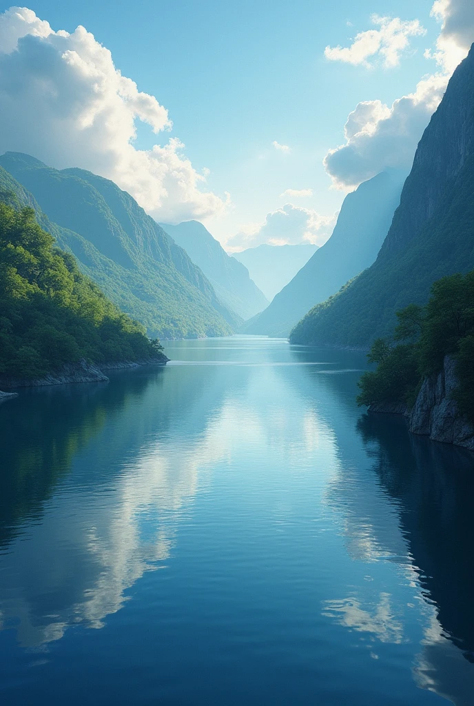 (masterpiece:1.2,best quality,Ultra-high resolution,Very detailed,Practical,RAW photos:1.2,Carefully crafted photos),8K,wallpaper,(Ray Tracing),Japan,(Majestic river,Beautiful water surface,Diffuse reflection of light),A photo showing the movement of clouds and water,