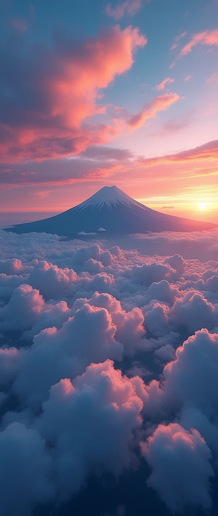 (best quality),(masterpiece:1.2),(Very detailed:1.2),Ultra-high resolution,RAW color photography,8K,Fisheye lens,Wide Landscape Photography,Realistic photos,Carefully crafted photos,Skydiving Observation Deck,Written border depth,Clear focus,In the Cloud,Fuji Mountain,Sunset,Beautiful colors,Written border depth,Wide-angle light,Low contrast,Backlight,Clear focus,Vibrant colors,Mobile Configuration