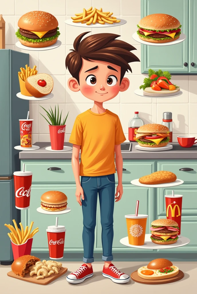 Drawing to draw of the teenager&#39;s diet 