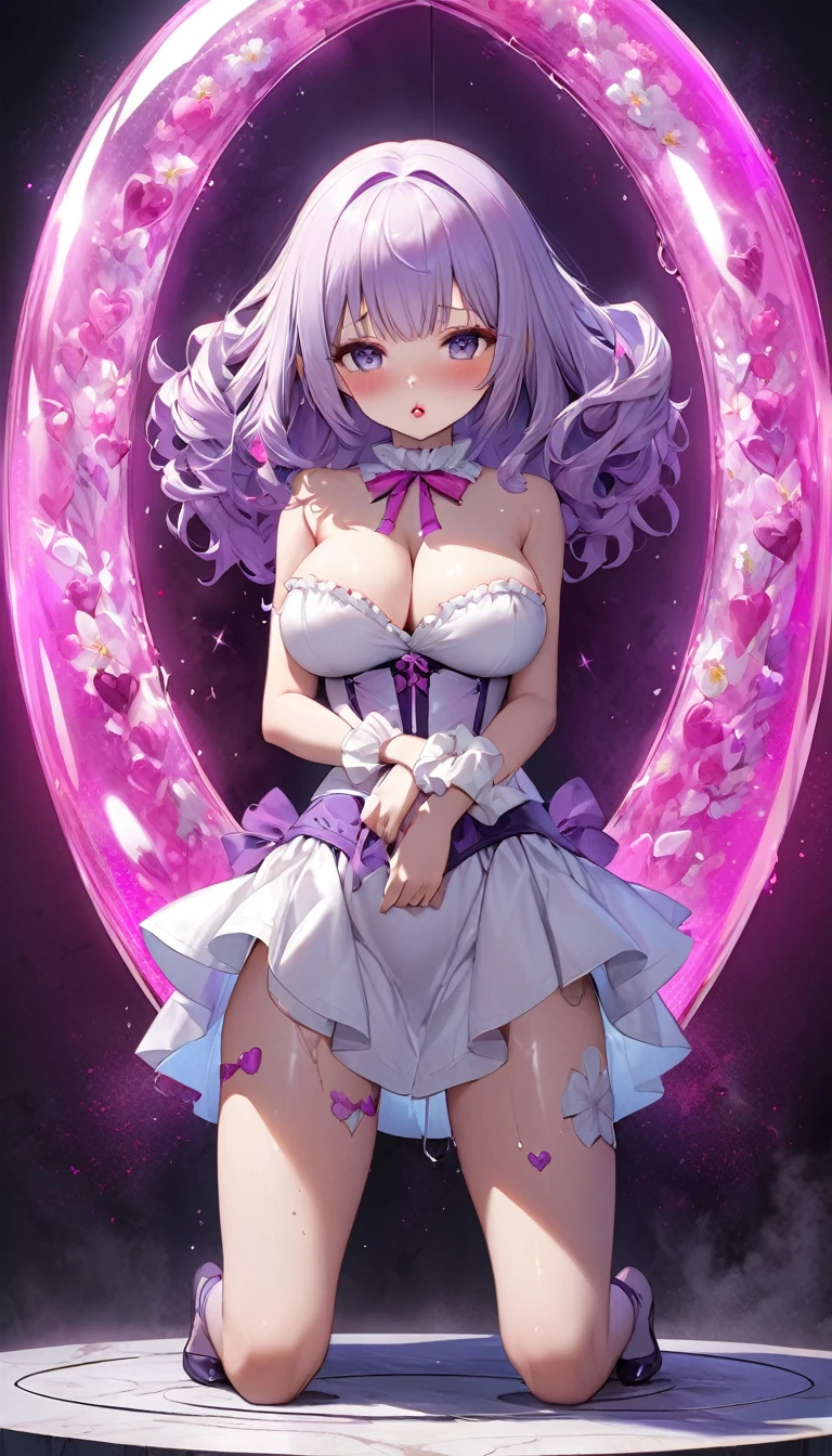 {{{{{3,318 trillion pixels high resolution, nsfw, Realistic scenery and love silicone dolls, In this scene the heroine is transformed into a silicon love doll and is chosen as a human pillar and sealed in a kneeling posture with her legs spread in an M-shape where she is raped endlessly while staring blankly into the void, she is transformed his beloved into a silicone love doll and taking her consciousness A full whipped deep cleavage rapidly emerged making her much sexier than when she was human, She has been completely transformed into a silicone love doll and the charm she exudes spurs forces her to lift her legs and open her legs and continues to fuck the love doll, thicken the lips look pretty, Boobs are fluffy and bouncy, Tits that get rounder bigger her deep tight cleavage}}}}},{{{{{white expressionless cheeks, The moment when the eyes of the heroine's girl are replaced by fake glass with kaleidoscopic irises, Her whole body her hair her eyes everything has been turned into a fake, she was completely transformed into a silicone love doll lifeless, silicon love doll magical in a romantic Cylindrical crystal herbarium showcase filled with oil of silicone love doll, Herbarium-soaked love silicone doll's tits get even plumper, Cuteness preserved forever shining in exchange for life from her, wearing cute ribbon blouse and skirt, frills scrunchie on her wrist, her beautiful slender underbust, slender curvy cute waistline, silicone love doll had an lewd fetish for lips and necks and waistlines, her clearer nip line from underbust to hips, gloomy straight wig, thick vivid lips}}}}},{{Extremely detailed}},{{{{{heroine girl's Sexually unused body with pure and innocent aura}}}}}