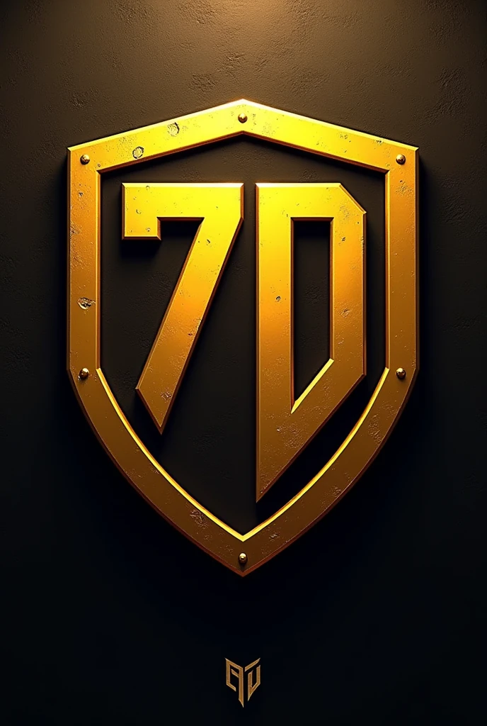 shields for teams that say 7D and as a golden and larger style the 7D smaller and with another type of typography


