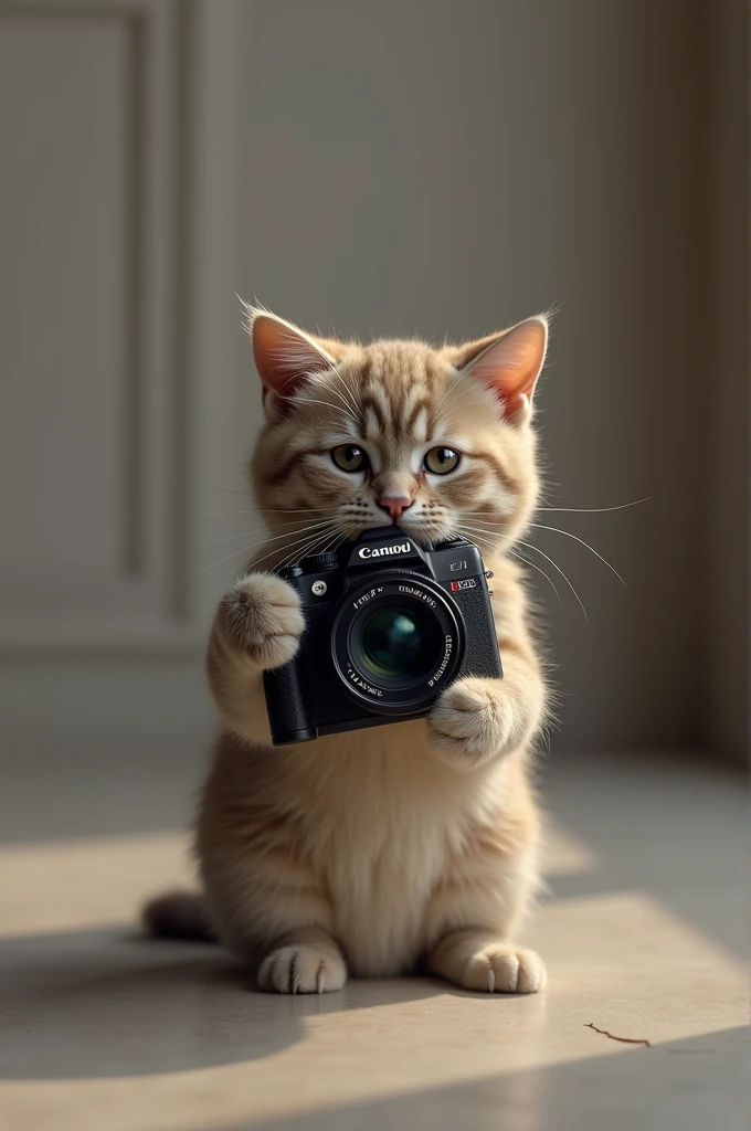 Cat holding a SLR