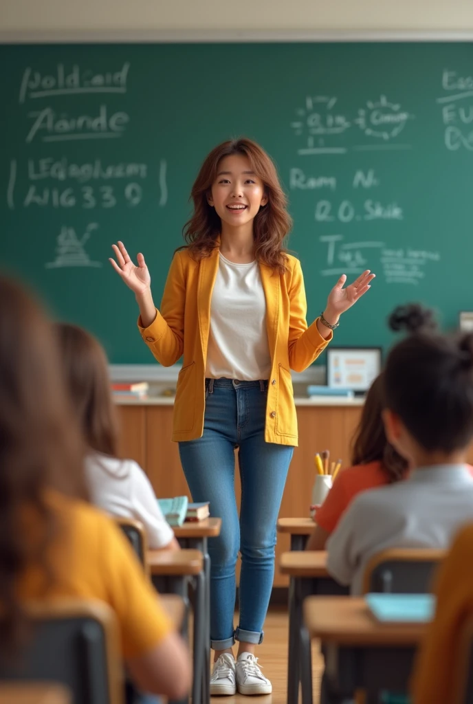 young woman teaching