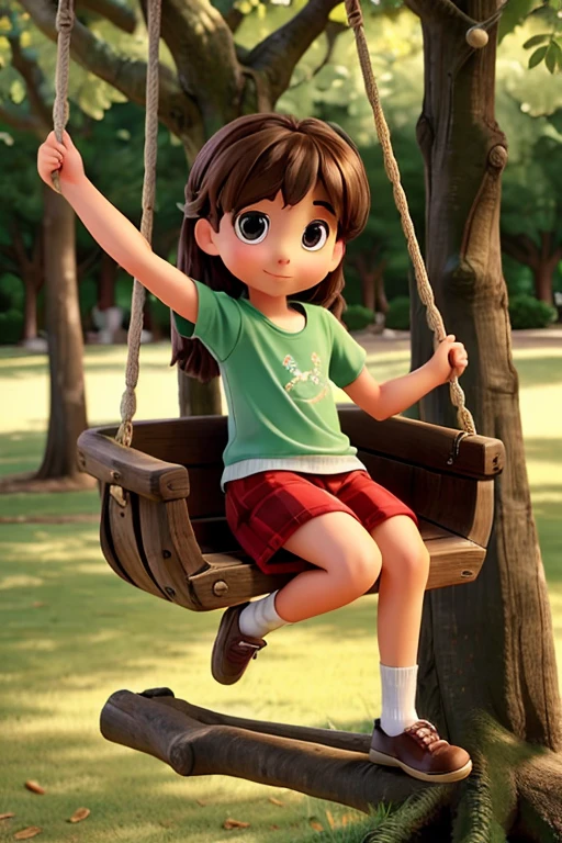 one of about on a tree swing