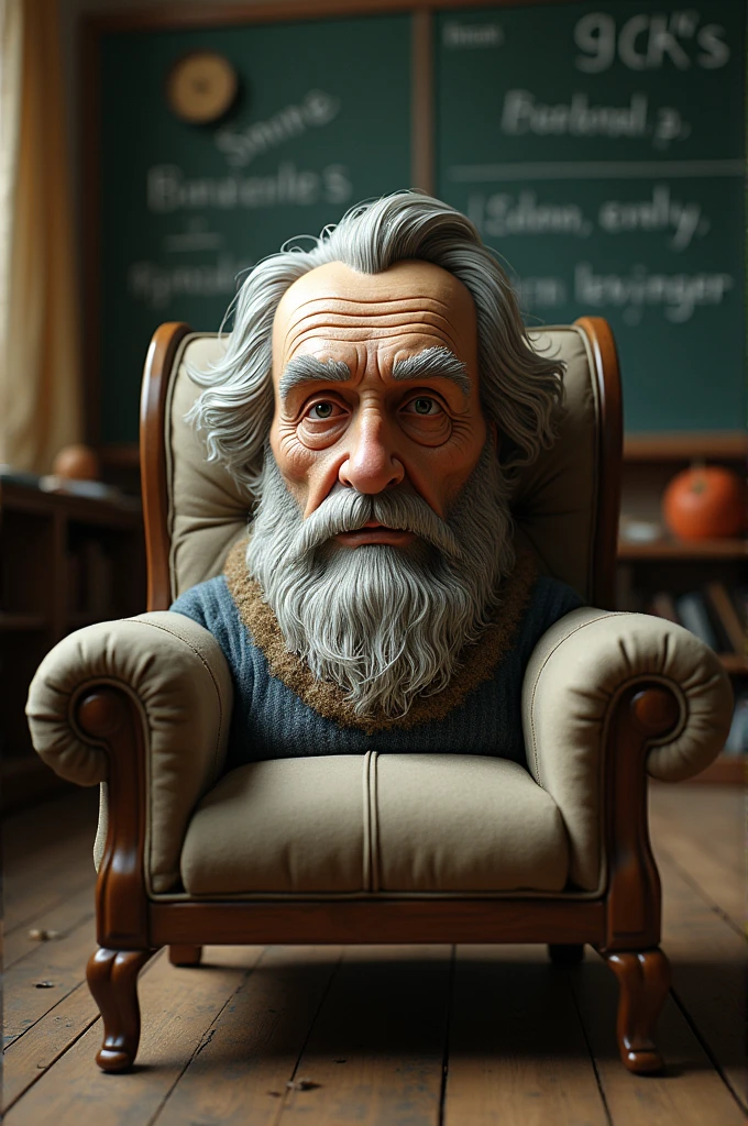 Chair with a teacher's face